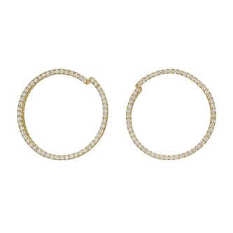 Betteridge 18k Yellow Gold 1.00cttw Diamond Front Facing Hoop Earrings