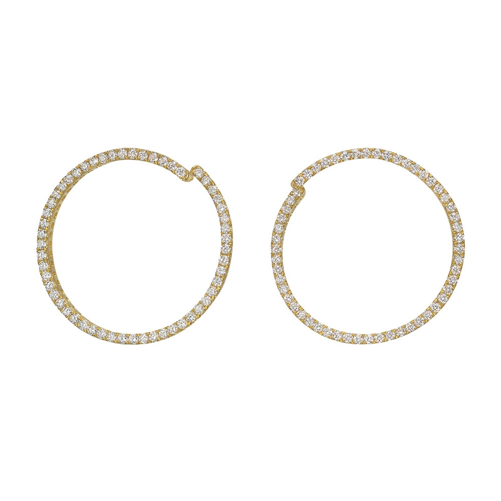 Betteridge 18k Yellow Gold 1.00cttw Diamond Front Facing Hoop Earrings