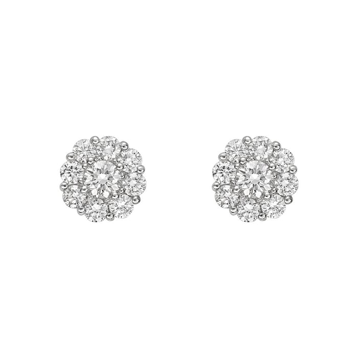 Betteridge 18k White Gold 1.00cttw Diamond Small Cluster Stud Earrings