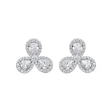 Betteridge 18k White Gold 1.68cttw Pear and Brilliant Cut Diamond Halo Petal Earrings