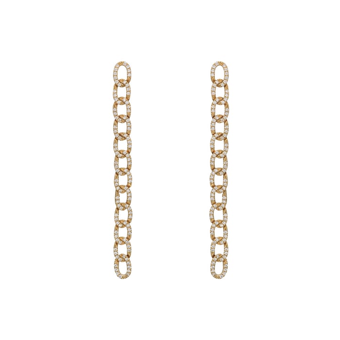 Betteridge 18k Yellow Gold 0.36cttw Diamond Curb Link Drop Earrings