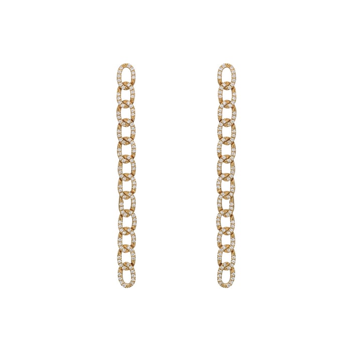 Betteridge 18k Yellow Gold 0.36cttw Diamond Curb Link Drop Earrings