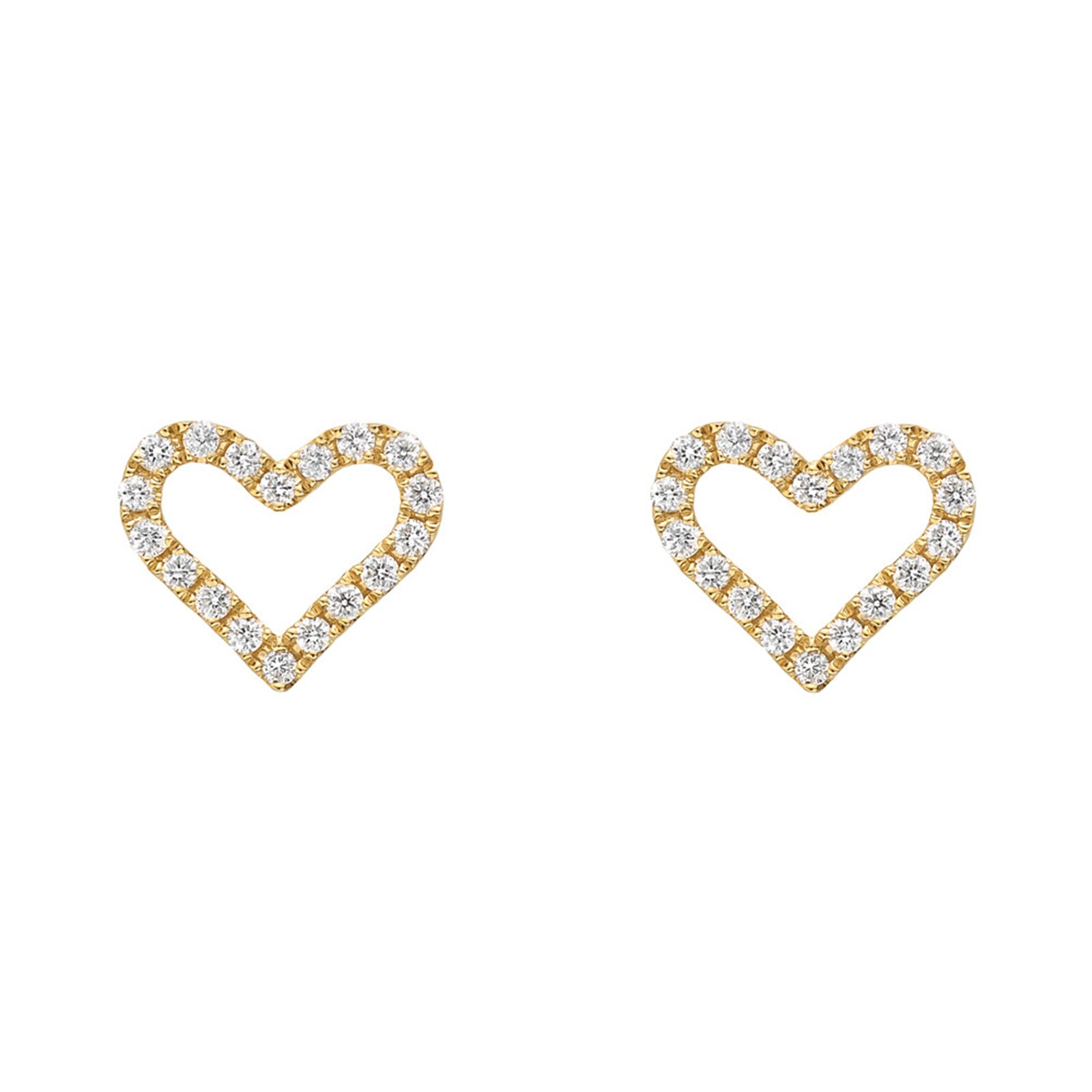 Betteridge 18k Yellow Gold 0.15cttw Diamond Heart Stud Earrings