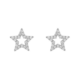 Betteridge 18k White Gold 0.16cttw Diamond Open Star Stud Earrings