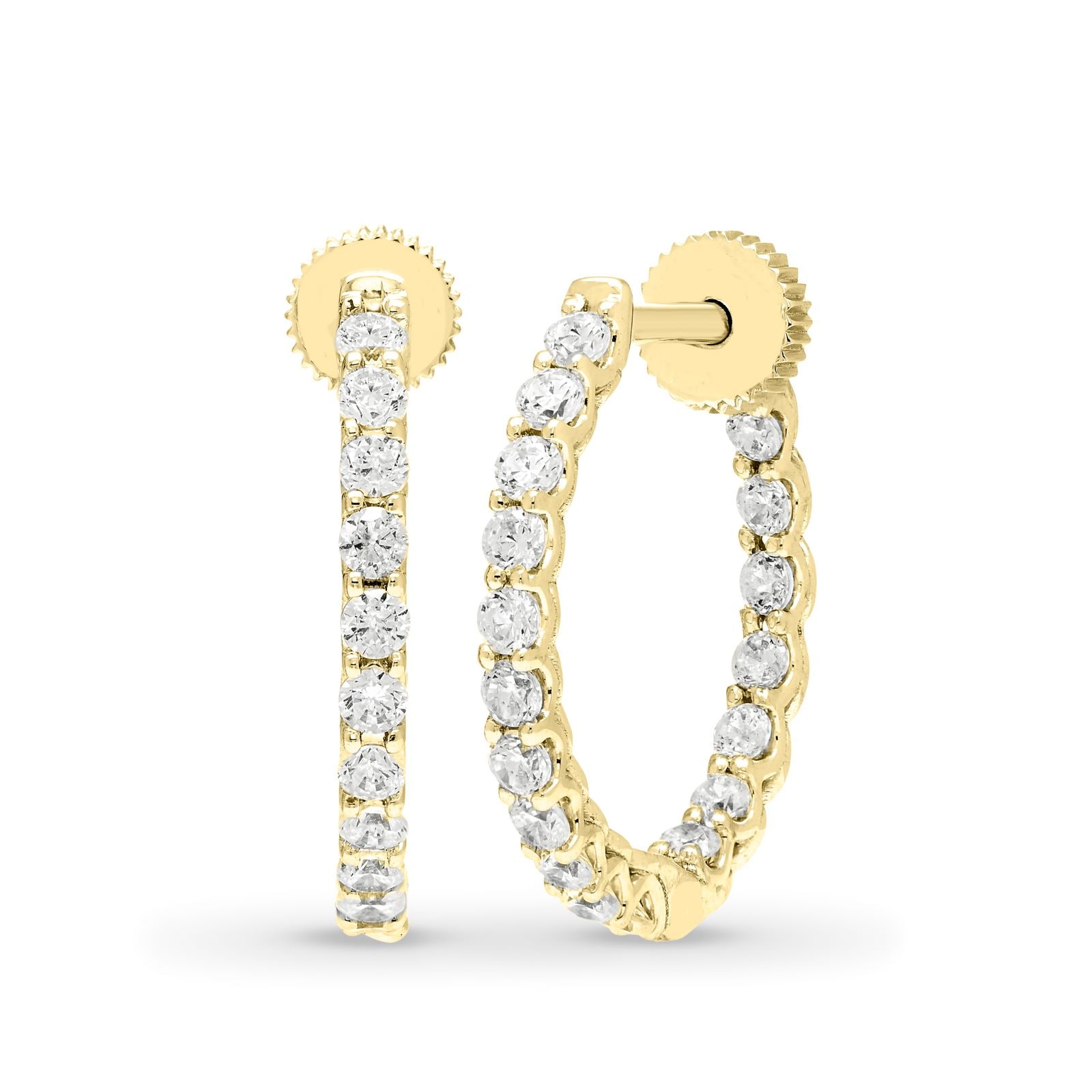 Mayors 18K Yellow Gold 1.00cttw Diamond Round Hoop Earrings