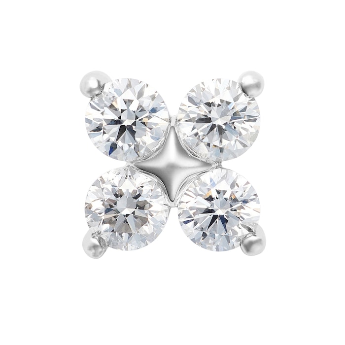 Mayors Platinum 1.00cttw Diamond Flower Motif Stud Earrings