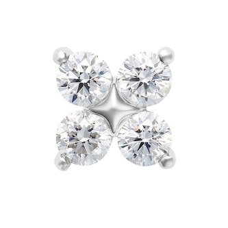 Mayors Platinum 1.00cttw Diamond Flower Motif Stud Earrings