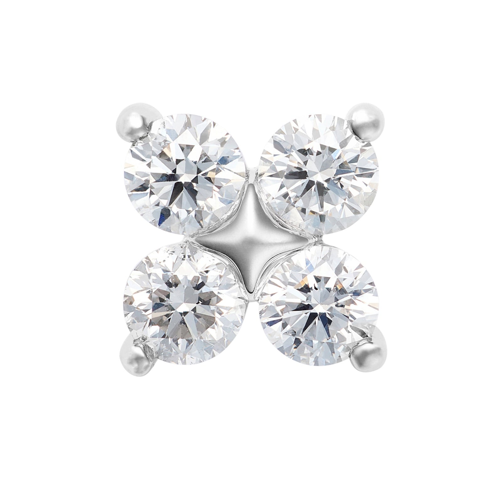 Mayors Platinum 1.00cttw Diamond Flower Motif Stud Earrings