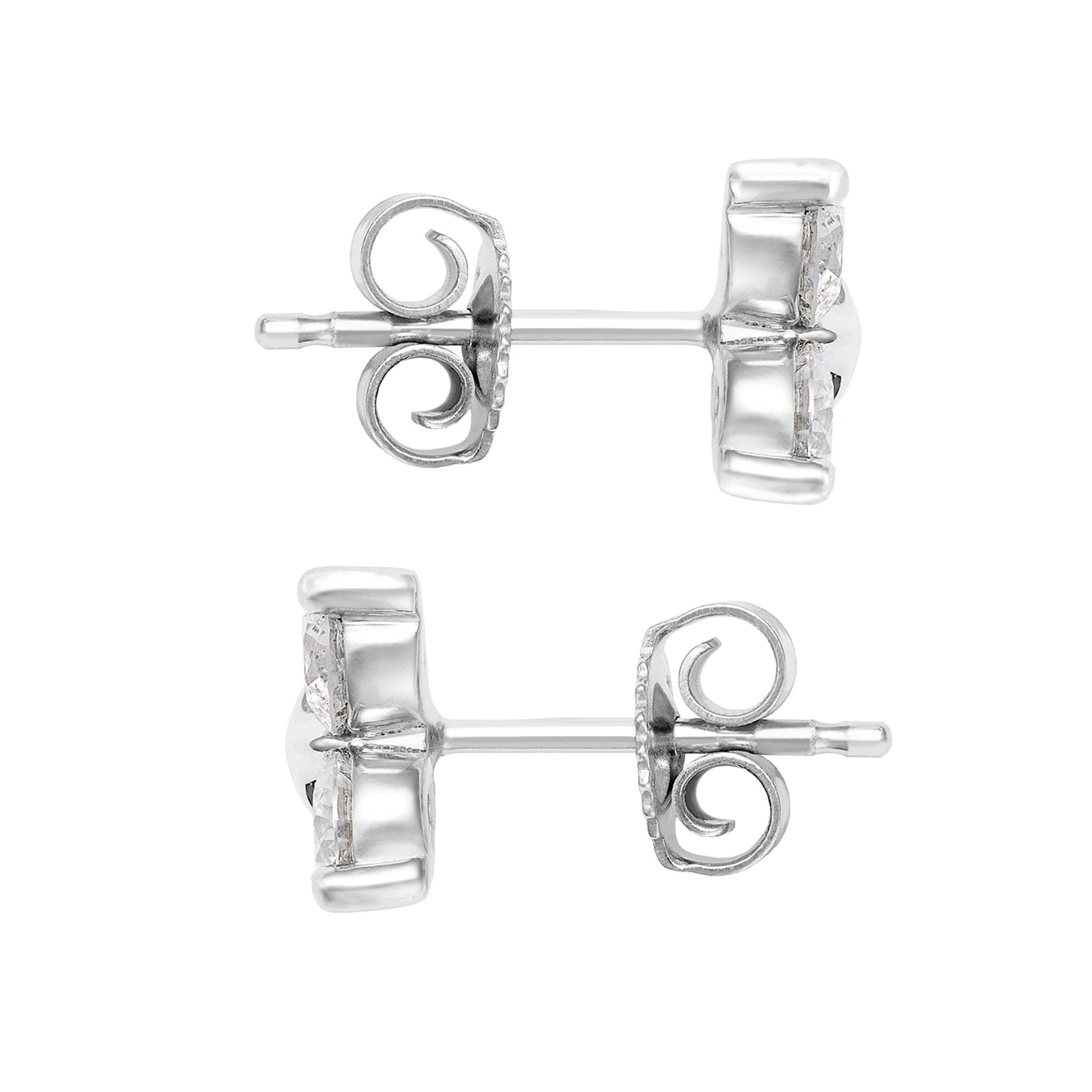 Mayors Platinum 1.00cttw Diamond Flower Motif Stud Earrings