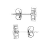 Mayors Platinum 1.00cttw Diamond Flower Motif Stud Earrings