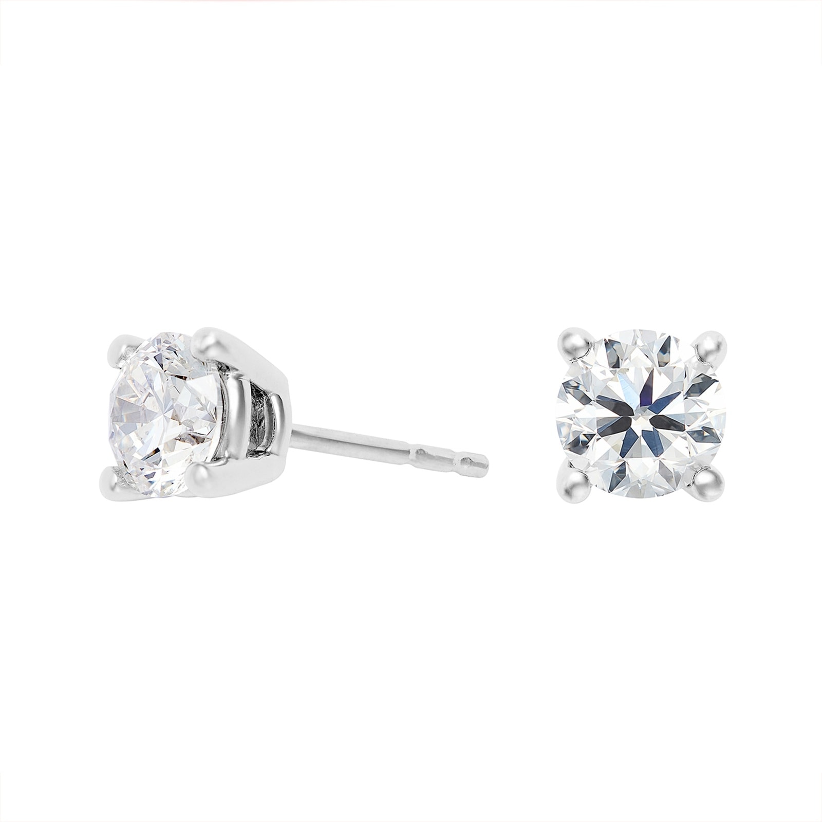 Mayors Platinum 1.00cttw Diamond Solitaire Stud Earrings