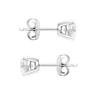 Mayors Platinum 1.00cttw Diamond Solitaire Stud Earrings