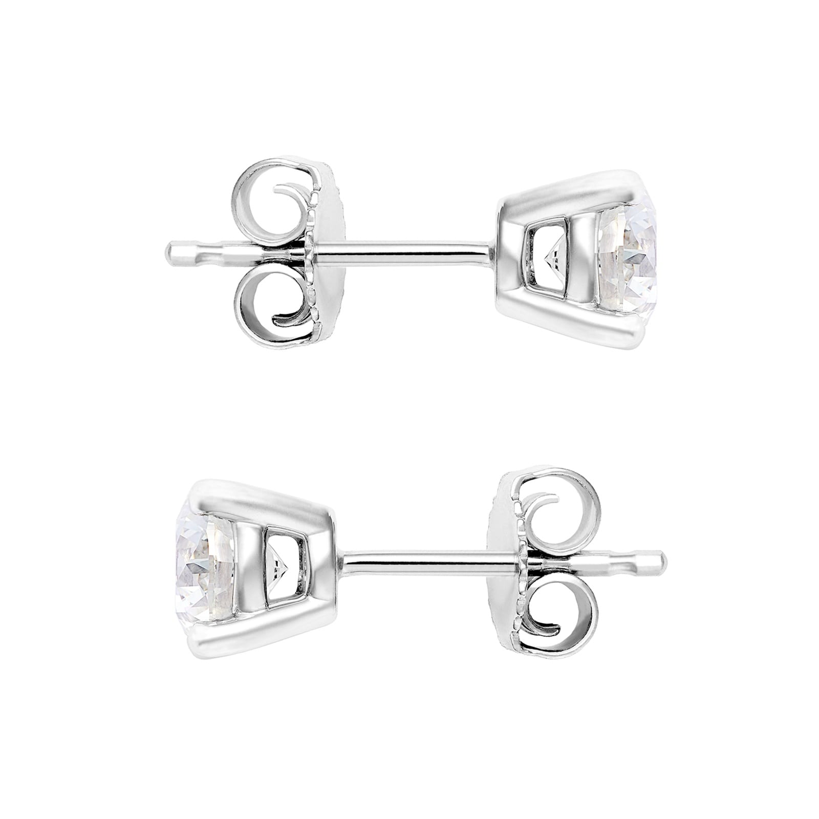 Mayors Platinum 1.00cttw Diamond Solitaire Stud Earrings