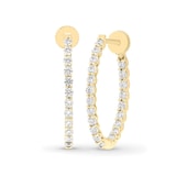 Mayors 18K Yellow Gold 1.00cttw Diamond Oval Hoop Earrings