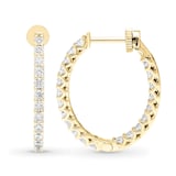 Mayors 18K Yellow Gold 1.50cttw Diamond Oval Hoop Earrings