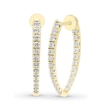 Mayors 18K Yellow Gold 1.00cttw Diamond V Shape Hoop Earrings