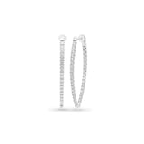 Mayors 18K White Gold 1.50cttw Diamond V Shape Hoop Earrings