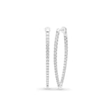 Mayors 18K White Gold 3.00cttw Diamond V Shape Hoop Earrings