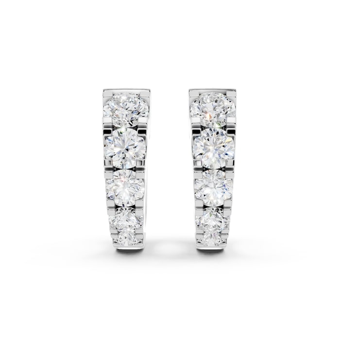 Mayors 18K White Gold 0.95ctw Diamond Graduated Huggie Earrings