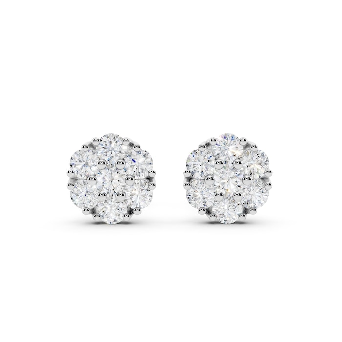 Mayors 18K White Gold 1.02cttw Diamond Stud Earrings