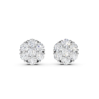 Mayors 18K White Gold 1.02cttw Diamond Stud Earrings