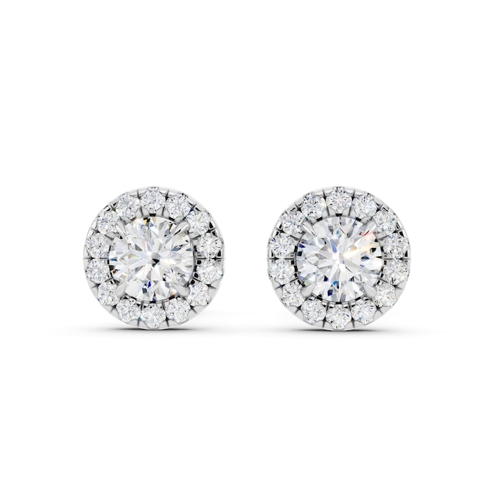 Mayors 18K White Gold 0.97cttw Diamond Stud Earrings