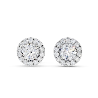 Mayors 18K White Gold 0.97cttw Diamond Stud Earrings