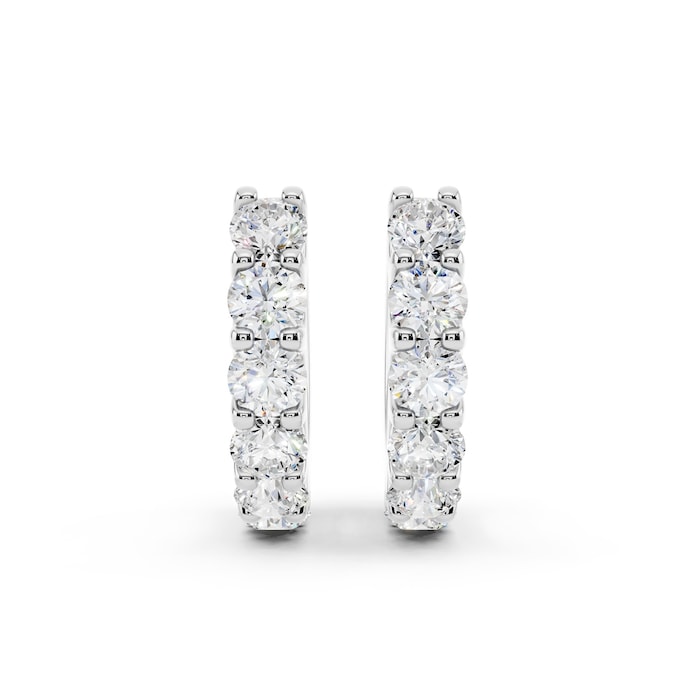 Mayors 18K White Gold 0.40cttw Diamond Huggie Earrings