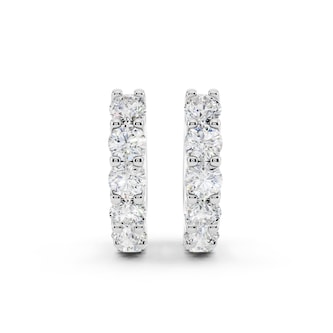 Mayors 18K White Gold 0.40cttw Diamond Huggie Earrings