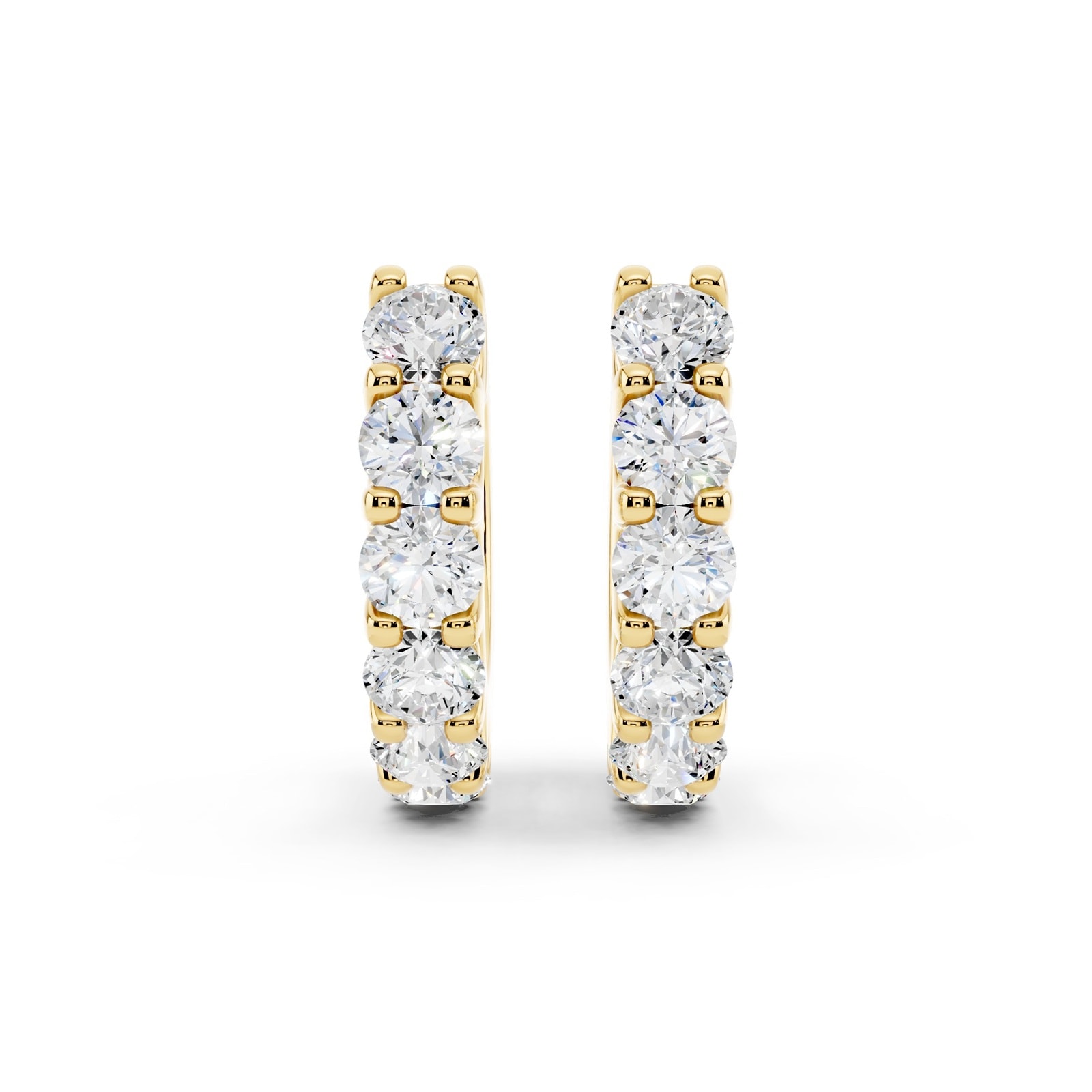 18K Yellow Gold 0.40cttw Diamond Huggie Earrings
