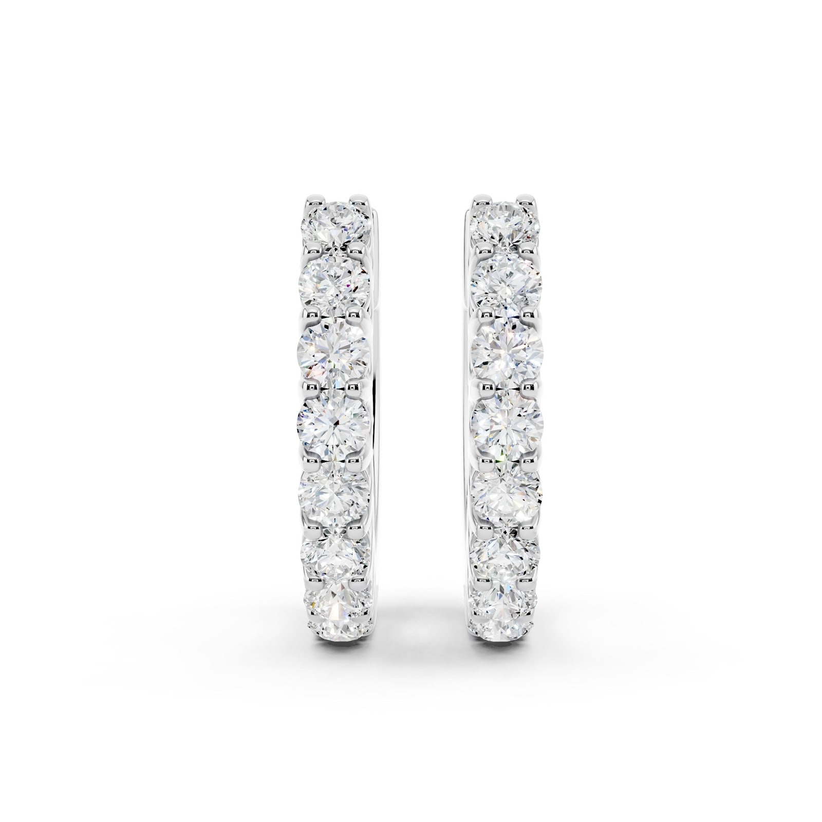 18K White Gold 0.25cttw Diamond Huggie Earrings