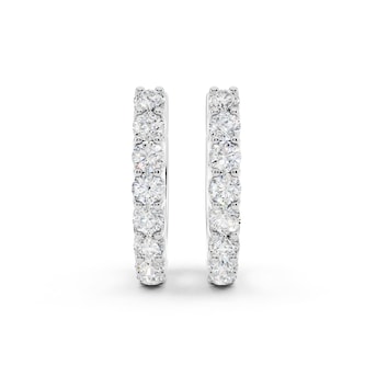 Mayors 18K White Gold 0.25cttw Diamond Huggie Earrings