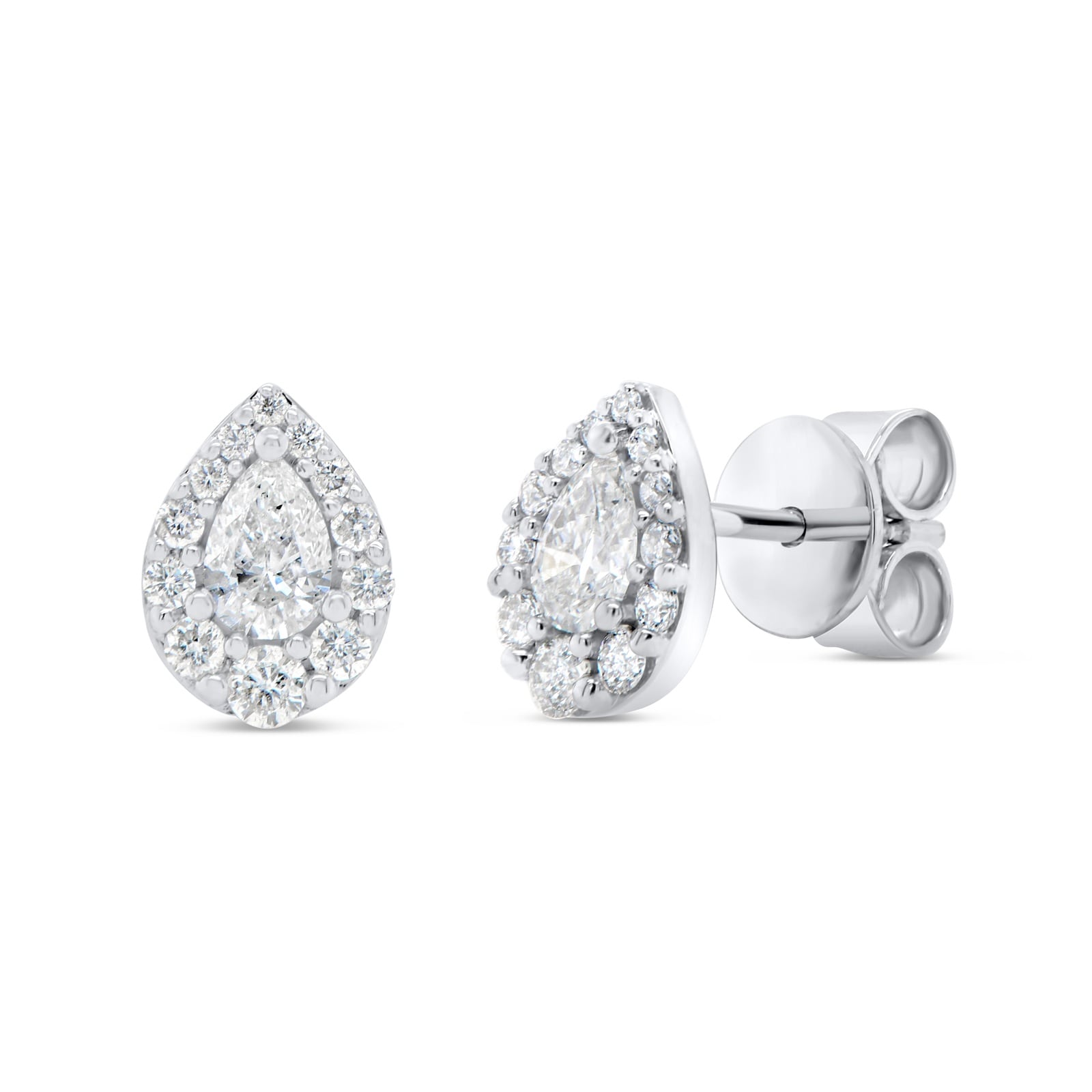 Mayors 18K White Gold 0.58cttw Diamond Stud Earrings