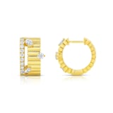 18K Yellow Gold 0.71cttw Mixed Cut Diamond Huggie Earrings