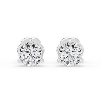  18K White Gold 3 Prong 0.50cttw Diamond Stud Earrings