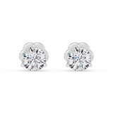 18K White Gold 3 Prong 1.00cttw Diamond Stud Earrings