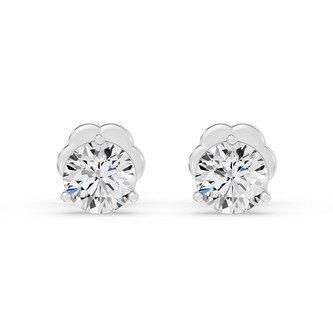  18K White Gold 3 Prong 1.50cttw Diamond Stud Earrings