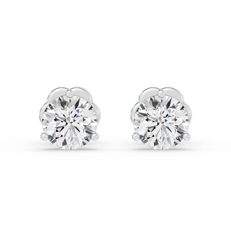  18K White Gold 3 Prong 2.00cttw Diamond Stud Earrings