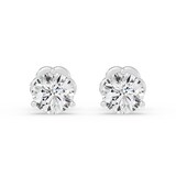 18K White Gold 3 Prong 2.00cttw Diamond Stud Earrings