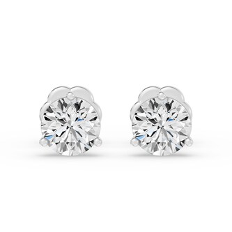  18K White Gold 3 Prong 2.50cttw Diamond Stud Earrings