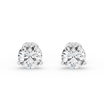  18K White Gold 3 Prong 4.00cttw Diamond Stud Earrings