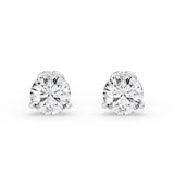18K White Gold 3 Prong 4.00cttw Diamond Stud Earrings