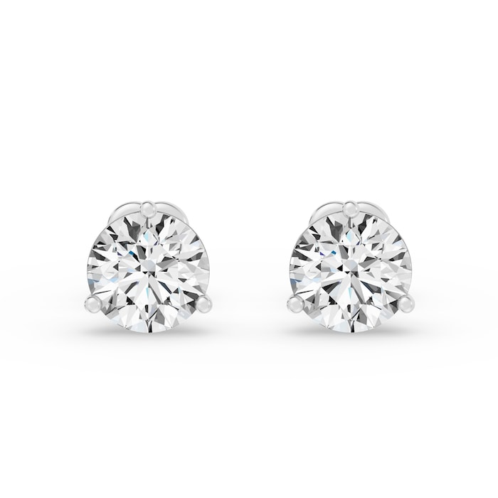 18K White Gold 3 Prong 5.00cttw Diamond Stud Earrings