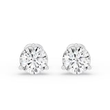 18K White Gold 3 Prong 6.00cttw Diamond Stud Earrings