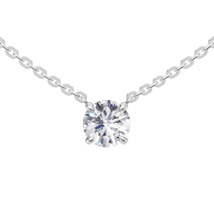 18K White Gold 1.00cttw Diamond Pendant Necklace