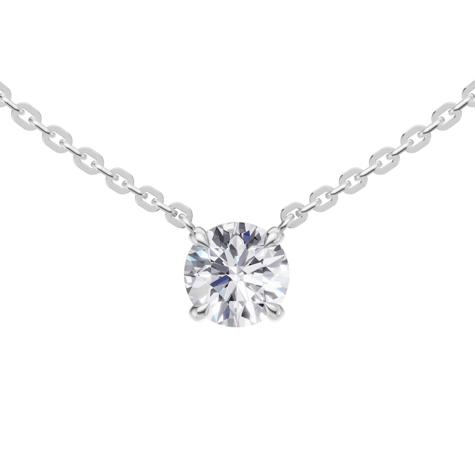 18K White Gold 1.00cttw Diamond Pendant Necklace
