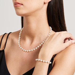 Best Luxury 
9ct Yellow Gold Bead 
Pearl Bracelet Strand 7-7.5mm