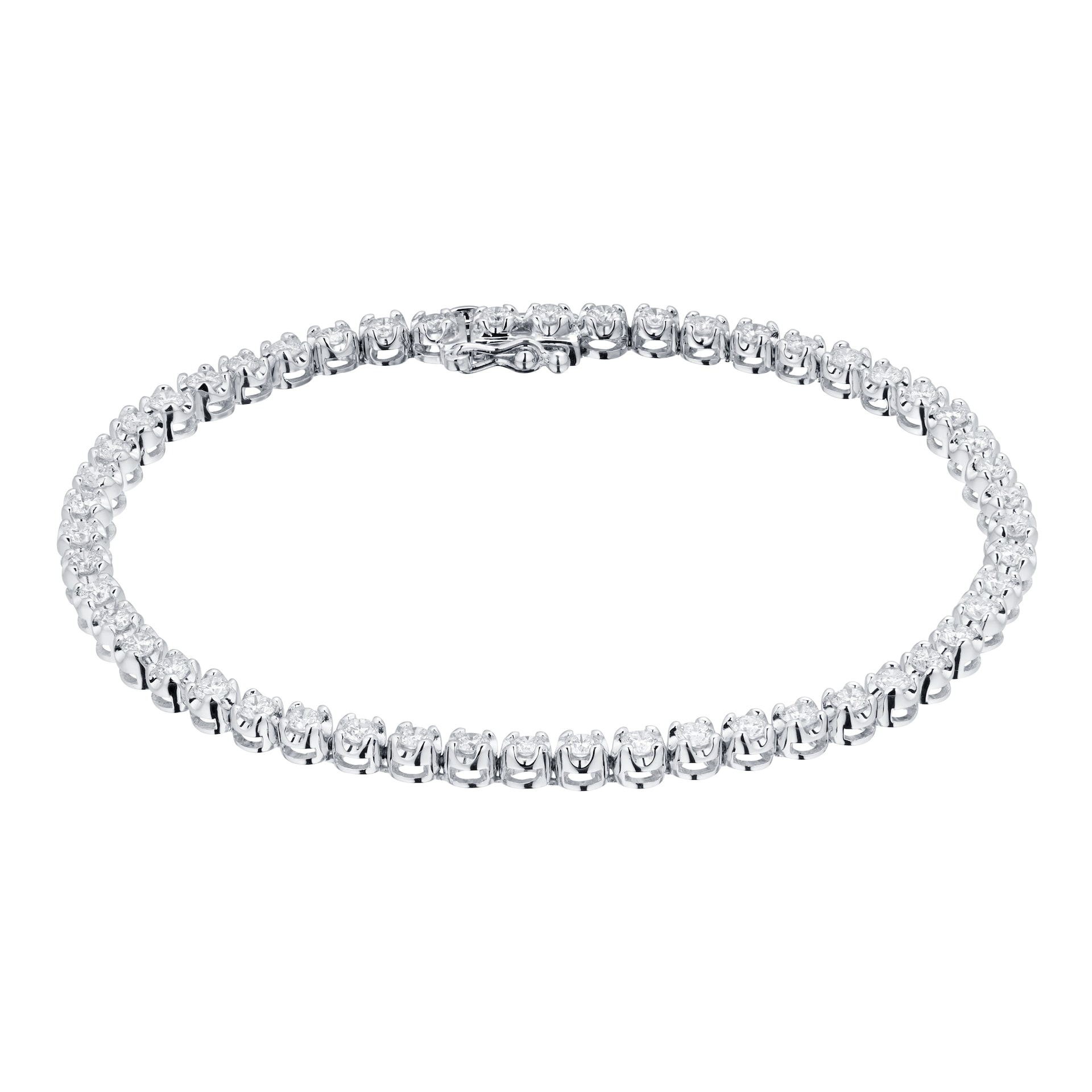 Goldsmiths 9ct White Gold 2.00cttw Diamond Tennis Bracelet Goldsmiths 9ct White Gold 2.00cttw Diamond Tennis Bracelet