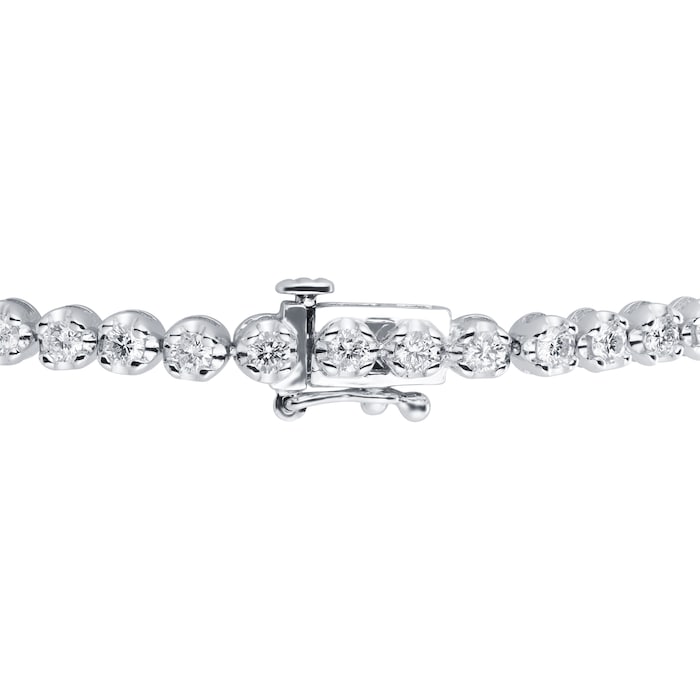 Goldsmiths 9ct White Gold 2.00cttw Diamond Tennis Bracelet