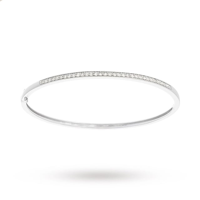Goldsmiths 9ct White Gold 0.50ct Diamond Bangle